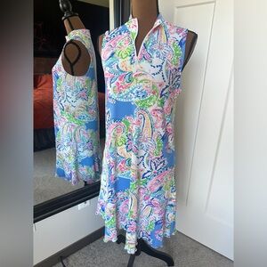 Gottex Polo Zip Collar dress  Size M -
Paisley- Blue Multi -A